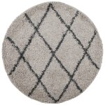 Vidaxl tapis shaggy � poils longs moderne beige et anthracite � 80 cm