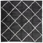 Vidaxl tapis shaggy à poils longs moderne noir et crème 120x120 cm Vidaxl tapis shaggy à poils longs moderne noir et crème 120x120 cm