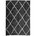 Vidaxl tapis shaggy à poils longs moderne noir et crème 120x170 cm Vidaxl tapis shaggy à poils longs moderne noir et crème 120x170 cm