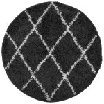 Vidaxl tapis shaggy à poils longs moderne noir et crème Ø 160 cm Vidaxl tapis shaggy à poils longs moderne noir et crème Ø 160 cm