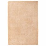 Vidaxl tapis shaggy � poils longs navarra beige 200x290 cm polyester