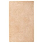 Vidaxl tapis shaggy � poils longs navarra beige 80x150 cm polyester