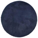 Vidaxl tapis shaggy  poils longs navarra bleu marine 120x120 cm