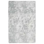 Vidaxl tapis shaggy � poils longs navarra gris argent� 130x200 cm