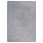 Vidaxl tapis shaggy  poils longs navarra gris argent 160x230 cm
