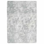 Vidaxl tapis shaggy  poils longs navarra gris argent 240x340 cm
