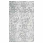 Vidaxl tapis shaggy � poils longs navarra gris argent� 80x150 cm