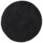 Vidaxl tapis shaggy � poils longs navarra noir 120x120 cm polyester