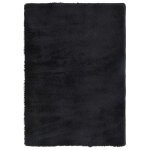Vidaxl tapis shaggy � poils longs navarra noir 120x170 cm polyester