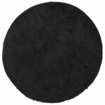 Vidaxl tapis shaggy � poils longs navarra noir 160x160 cm polyester