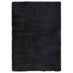 Vidaxl tapis shaggy � poils longs navarra noir 160x230 cm polyester