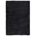 Vidaxl tapis shaggy � poils longs navarra noir 200x290 cm polyester