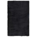 Vidaxl tapis shaggy � poils longs navarra noir 80x150 cm polyester