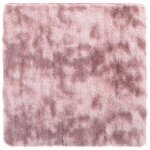 Vidaxl tapis shaggy � poils longs navarra rose poudr� 120x120 cm