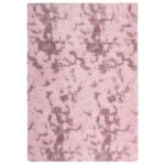 Vidaxl tapis shaggy � poils longs navarra rose poudr� 160x230 cm