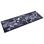 Vidaxl tapis de sol de cuisine lavable bleu caf� 45x150 cm