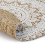 Vidaxl tapis de sol jute tresse imprime 240 cm rond