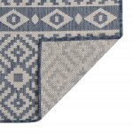 Vidaxl tapis � tissage plat d'ext�rieur 140x200 cm rayures bleues