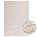 Vidaxl tapis zizur cr�me 120x170 cm aspect de jute int�rieur ext�rieur