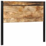 Vidaxl tte de lit 120 cm bois massif manguier et fer