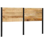 Vidaxl tte de lit 180 cm bois massif manguier et fer
