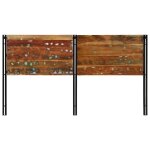 Vidaxl t�te de lit 180 cm bois massif r�cup�r� et fer