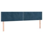 Vidaxl t�tes de lit 2 pcs bleu fonc� 100x5x78 / 88 cm velours