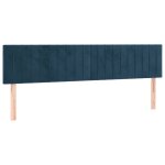 Vidaxl t�tes de lit bleu fonc� 160 x 5 x 78 / 88 cm velours