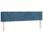 Vidaxl ttes de lit 2 pcs bleu fonc 80x5x78 / 88 cm velours