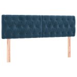 Vidaxl t�tes de lit bleu fonc� 160 x 7 x 78 / 88 cm velours