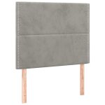 Vidaxl ttes de lit 2 pcs gris clair 100x5x78 / 88 cm velours