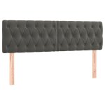 Vidaxl têtes de lit 2 pcs gris foncé 80x7x78 / 88 cm velours Vidaxl têtes de lit 2 pcs gris foncé 80x7x78 / 88 cm velours