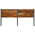 Vidaxl tête de lit 200 cm bois massif récupéré et fer Vidaxl tête de lit 200 cm bois massif récupéré et fer