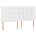 Vidaxl t�te de lit blanche 200 x 5 x 118 / 128 cm similicuir