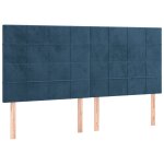 Vidaxl ttes de lit 4 pcs bleu fonc 100x5x78 / 88 cm velours