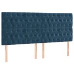 Vidaxl ttes de lit 4 pcs bleu fonc 100x7x78 / 88 cm velours