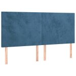 Vidaxl ttes de lit 4 pcs bleu fonc 90x5x78 / 88 cm velours