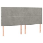 Vidaxl têtes de lit 4 pcs gris clair 100x5x78 / 88 cm velours Vidaxl têtes de lit 4 pcs gris clair 100x5x78 / 88 cm velours