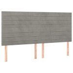 Vidaxl tte de lit gris clair 200x5x118 / 128 cm velours