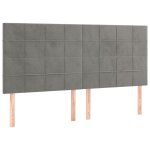 Vidaxl t�te de lit gris clair 200x5x118 / 128 cm velours