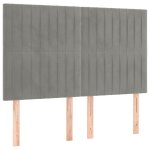 Vidaxl tte de lit gris clair 144 x 5 x 118 / 128 cm velours