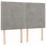 Vidaxl t�te de lit gris clair 144 x 5 x 118 / 128 cm velours