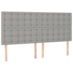 Vidaxl t�te de lit gris clair 160 x 5 x 118 / 128 cm tissu