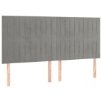 Vidaxl tte de lit gris clair 160x5x118 / 128 cm velours
