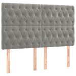 Vidaxl têtes de lit 4 pcs gris clair 80x7x78 / 88 cm velours Vidaxl têtes de lit 4 pcs gris clair 80x7x78 / 88 cm velours