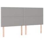 Vidaxl ttes de lit 4 pcs gris clair 90x5x78 / 88 cm tissu