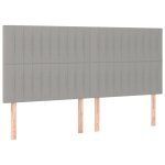 Vidaxl t�te de lit gris clair 180 x 5 x 118 / 128 cm tissu