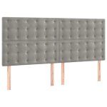 Vidaxl t�te de lit gris clair 180x5x118 / 128 cm velours