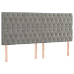 Vidaxl t�te de lit gris clair 180x7x118 / 128 cm velours