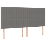 Vidaxl ttes de lit 4 pcs gris fonc 100x5x78 / 88 cm tissu